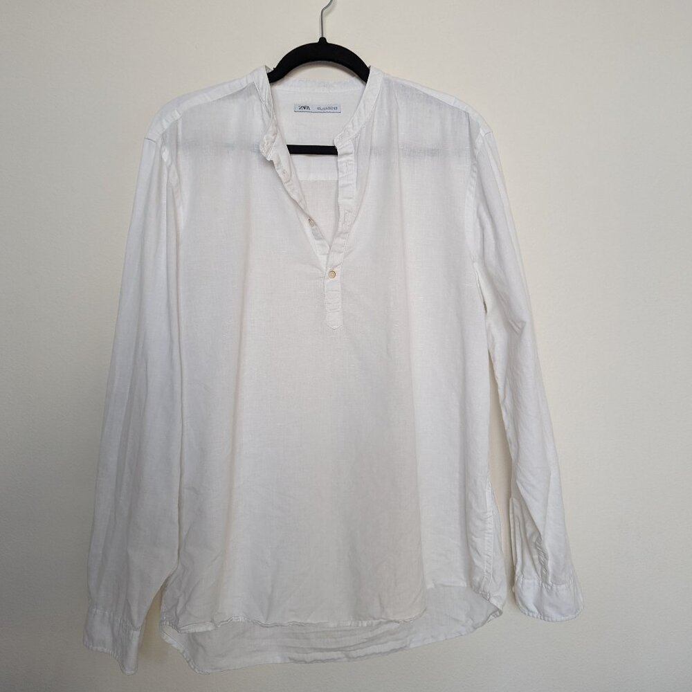 Zara Men's White Tunic, Size L
